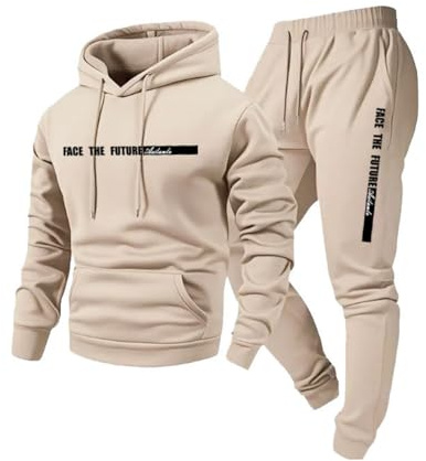 Generisch Herren Winter Warm Jogginganzug mit Fleece Gefütterte - Männer Hausanzug Sportanzug Kombiteil Sweatjacke Traininghose Set für Outdoor-Angeln Wandern Camping