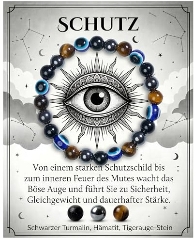 Bivei Heilstein Schutz Kristall Armband Damen | 8mm Perlenarmband, Dehnbares Armband Jewellery für Damen & Herren als Geschen