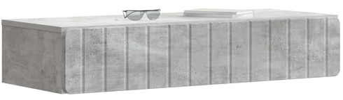 vidaXL Wandmontierter Beistelltisch Betongrau 87,5 x 34,5 x 17 cm, Wohnzimmer, Wandtisch, rechteckig, viel Stauraum, modernes Möbelstück, stilvolle Ordnung
