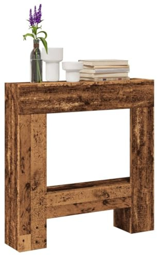 Ziaphsol Cornice per caminetto, effetto legno anticato, 81 x 18 x 82 cm, console decorativa per camino per fiamme LED, mensola per soggiorno, con supporto da parete fino a 40 kg