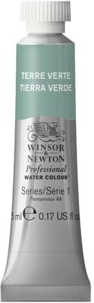 Winsor & Newton 0102637 Professional Aquarellfarbe, lebendige Wasserfarben in Künstlerqualität, hohe Farbbrillanz & Leuchtkraft, lichtecht, Archivqualität, 5ml Tube - Grüne Erde
