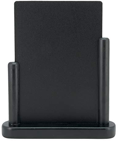 SECURIT - Tischtafel - Doppelseitige Menükartentafel - Buchenholzausführung, lackiert - Für Cafés, Bars, Restaurants - 15 x 21 cm - Schwarz