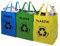 Premier Housewares Recycling Bags / Recycling Bin / Plastic Glass Paper Recycling Bags with Handles / Multicoloured - Set of 3