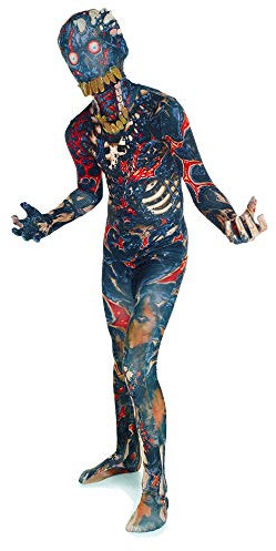 Burnt Zombie Jaw Dropper Kinder Monster Morphsuit Faschingskostüm - size Large 4'1-4'6 (123cm-137cm)