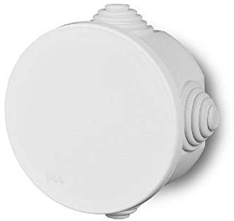 ELEKTRO-PLAST Abzweigdose runde mit Drosseln PO 75X42mm Industriegehäuse Abzweigkasten (2077), Weiß