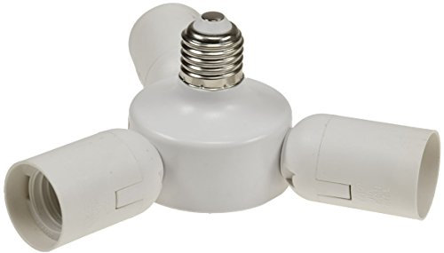 Lampensockel Adapter E27 3 fach Halterung für Foto Studio, Softbox, Lampenschirm Erweiterung von 1 auf 3 Lampen weiß