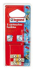 Legrand 092911 Cartouches Fusibles pour Porte-Fusibles sans Témoin, 8.5mm x 23mm, 10A