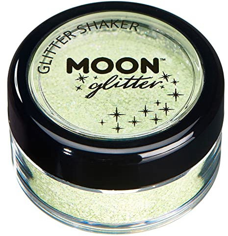 Pastel Glitter Shakers by Moon Glitter - Mint - Cosmetic Festival Makeup Glitter for Face, Body, Nails, Hair, Lips - 5g