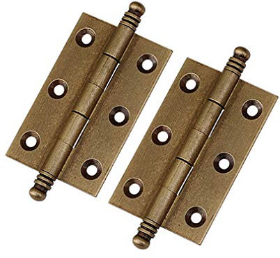 Tiazza 2 Stücke 75mm Antike Reine Messing Scharniere Möbel Schublade Tür Doppel Perle Scharniere (Antike Bronze)