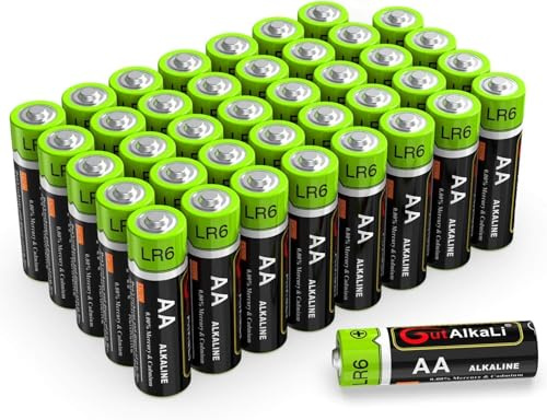 GutAlkaLi Batterien Mignon Alkali, AA,LR6, 40 Stück für Kameras, Spielecontroller, Spielzeug und Uhren