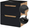 Lomadox Badezimmer Waschtisch Set mit 61 cm Keramik-Waschbecken schwarz, Unterschrank seidenmatt anthrazit & Wotan Eiche Nb., 2 Softclose-Schubkästen