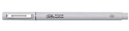 Winsor & Newton 7001040 Fineliner, Pigment Liner für exakte Linien und Outlines, hohe Qualität, Pigmenttinte, dokumentenecht, lichtbeständig Linenbreite, 0,3 mm in Grau