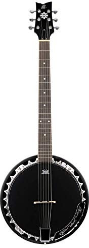 Ortega Raven Series Banjo 6 String Lefty – Nero satinato + Custodia (OBJE356-SBK-L)