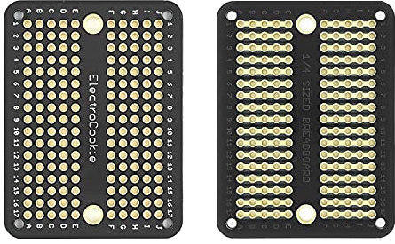 ElectroCookie Mini PCB Prototype Board Solderable Breadboard for DIY Electronics, Compatible for Mini Arduino Soldering Projects, Gold-Plated (50 Pack, Black)