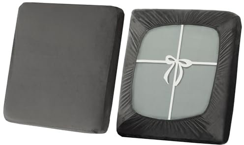 SYLC Sofa Sitzkissenbezug, Stretch Sitzkissenbezug rutschfest Mit Krawatten, Samt Überzüge Für Wohnwagen Polster Sitzbezüge Für Sofa(Gray,Großer 2-Sitzer)