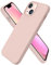 ORNARTO Compatible with iPhone 13 Mini Case, Slim Liquid Silicone 3 Layers Full Covered Soft Gel Rubber with Microfiber Case Cover 5.4 inch-Sand Pink