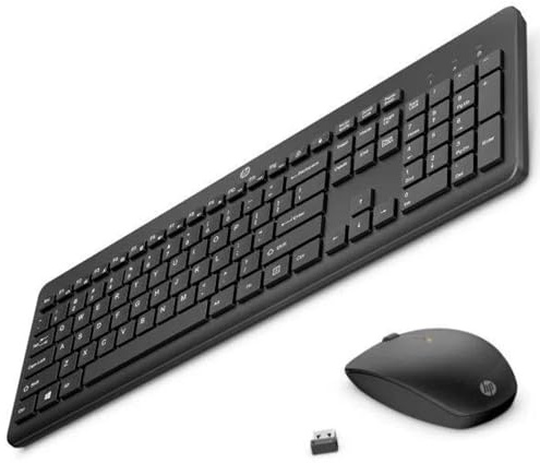 HP 235 Combinaison souris et clavier sans fil Petit clavier et touches silencieuses à profil bas Nettoyage facile Plug & Play pour ordinateur portable PC de bureau