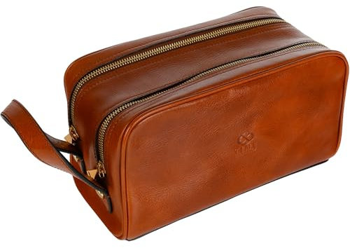 Trousse de Toilette en Cuir Italien Chic Dopp Kit Trousse de Maquillage - Time Resistance