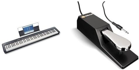 Casio CDP-S110BK Digitalpiano mit 88 gewichteten Tasten, schwarz & M-Audio SP-2 - Universal Sustain Pedal mit Piano Style Action