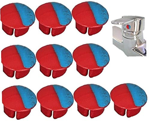 Ppmter Hot/cold Indicator for Faucets, 10 Pcs Universal Hot and Cold Signs Buttons for Kitchen Bathroom Sinks Faucets