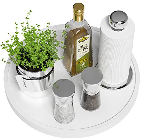 Lazy Susan Lazy Susan für Tisch, 30,5 cm, rutschfester Bambus-Drehteller, Organizer für Salz, Pfeffer, Gewürze und Olivenöl neben dem Herd, Lazy Susan Organizer für die Küche, Arbeitsplatten-Organizer