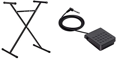 Casio ARST Keyboard Stand - Black & SP-3 - Sustain Pedal Compatible with All Keyboards and Digital Pianos with A Pedal Jack
