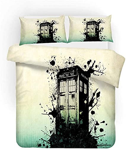 ESAAH 3D Doctor Who Bettwäsche Set, Bettbezug Mit Kopfkissenbezug,Mikrofaser,Kinder Und Jugendliche Bettwäsche (A2,135x200cm+80x80cmx1)
