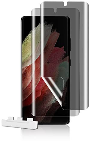 MiRowy 2 Stück Privacy Schutzfolie Kompatibel mit Samsung Galaxy S21 Ultra 5G, TPU Privatsphäre Displayschutzfolie mit Installationswerkzeug, Kratzfest Sichtschutzfolie für Samsung Galaxy S21 Ultra 5G