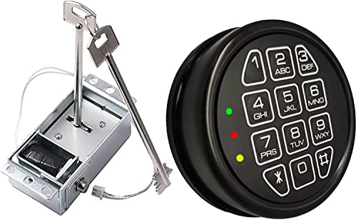 Gun Safe Replacement Lock,Safe Solenoid Lock with 2 Override Keys Electronic Black keypad Safe Lock for Safe Box, and Circuit Board Lock
