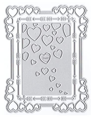 DzIxY Herz Fotorahmen Metall Stanzformen für Kartenherstellung Prägepapier Stanzformen Sets Fotoalbum Scrapbooking Kunst Handwerk Vorlagen Schablonen Aufbewahrungstaschen für Weihnachten Dekorative