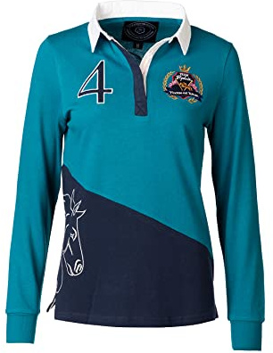 Rydale Ladies Rugby Shirt Women’s Long Sleeve Polo Shirt 100% Cotton Country Embroidered