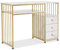 M MCombo Bureau avec tiroirs, Coiffeuse sans Miroir marbre-Blanc-Or, Table à Ongles en Bois avec Structure métallique, Table d'ordinateur de Salon Moderne, 109 x 45,5 x 81cm, 2407