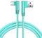 YSJJZRL Câble micro USB Câble de chargeur USB vers micro USB Câble de charge micro USB tressé en nylon à angle droit à 90 ° (2M,Vert)