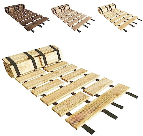 Floranica Gartenweg aus Holz 50 cm x 6 m Natur Rollweg Ausrollbarer Gehweg Gartentritte Holzweg aus Lärche rutschfeste Oberfläche durch Riffelung Holztritt für Hinterhof