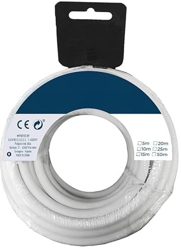Bobine de tuyau tubulaire H05VV-F, 3G, 2,50 mm², 25 m, idéal pour une utilisation en extérieur, outils électriques et connexions polyvalentes.