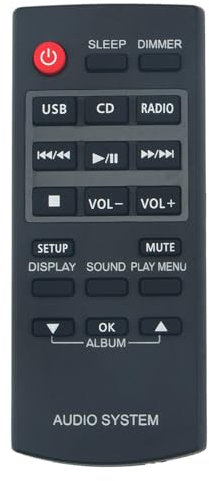 ALLIMITY Remplacer la Télécommande adaptée à Panasonic HiFi Stystem N2QAYC000060 N2QAYC000080 SC-HC17 SC-HC17EG