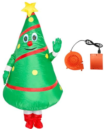 Amycute Inflatable Christmas Tree Costume Christmas Blow-up Costume Adult Inflatable Fancy Dress Outfit