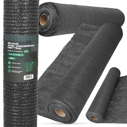 Instalguru Brise Vue Occultant 1,2m x 50m Filet d'Ombrage Jardin Balcon Rambardes Terrasse Paravent Clôture Rouleau Tissu Protection Rayons UV 90% Résistant Déchirures Vent Renforcé
