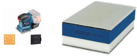 Bosch Professional Ponceuse Vibrante Sans-Fil GSS 18 V-10 (sans Batterie, 18 V, Régime à Vide : 11 000 tr/min, Carton), Bleu, Seul + 1x Expert Cale Dual Density