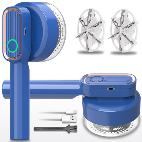 Lint Remover, Fabric Shaver Electric Bobble Remover for Clothes, USB Charging Fluff Remover Sweater Shaver with 2 Replacement Heads for Clothes Fabric