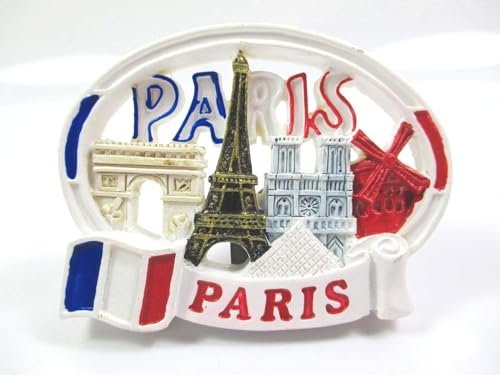Paris Magnet Poly Eiffelturm Moulin Rouge Notre Dame Arc de Triomphe Souven (A4)