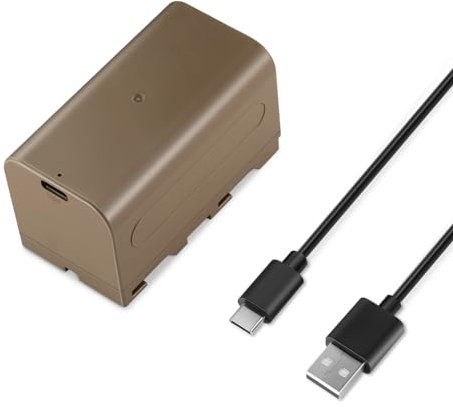 Neewer NP-F750 Batteria di Ricambio 7000mAh Tempo di Ricarica Completa 5,4h con Porta/Cavo USB Tipo C, Batteria Ricaricabile per Fotocamera, Luce Video, Monitor per Sony NP-F550 F750
