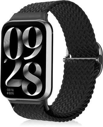 MiKoyi Bracelet Compatible avec Xiaomi Redmi Watch 5/Xiaomi Mi Band 9 Pro/Smart Band 9 Pro/Xiaomi Mi Band 8 Pro/Smart Band 8 Pro, Nylon Tressé Sport Bracelets pour Xiaomi Redmi Watch 4, Noir