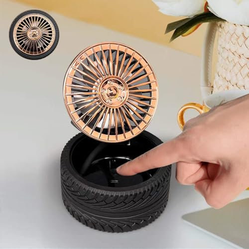 YZYOE Mini recargable 3-modo portátil lindo ventilador de neumáticos juguete, verano escritorio interior ventilador rueda creativa como un pequeño regalo para amigos.