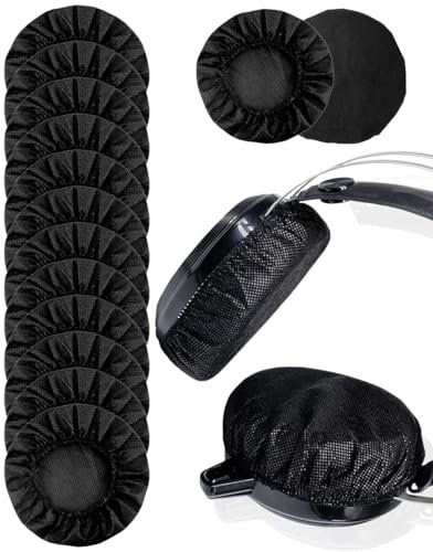YOCDNOV 50 Pezzi Protezioni Auricolari USA E Getta - Copri Auricolari Igienici USA E Getta, Copri Auricolari, per la Maggior Parte delle Cuffie con Cuscinetti Auricolari da 10-12 cm (Nero)