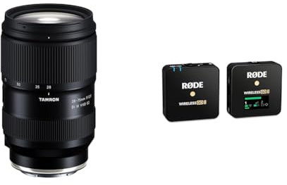 Tamron 28-75mm F/2.8 Di III VXD G2 Lens for Sony E-Mount Black,single & RØDE Wireless GO II Single Ultra-compact Dual-channel Wireless Microphone System with a Built