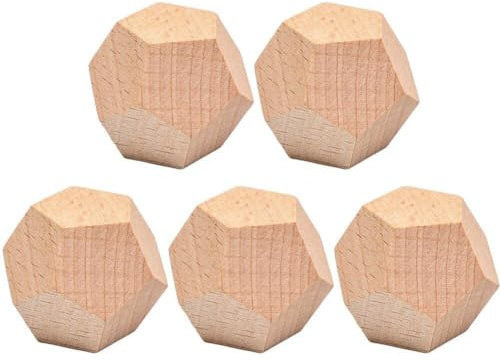 Bemvp Solide Leere Holzwürfel, 5 Stück, Spielwürfel, Würfel, Leer, 30 Mm, 12 Seiten, Skulptur, Digitale 1–12 Würfel Für Club, Party, Familie