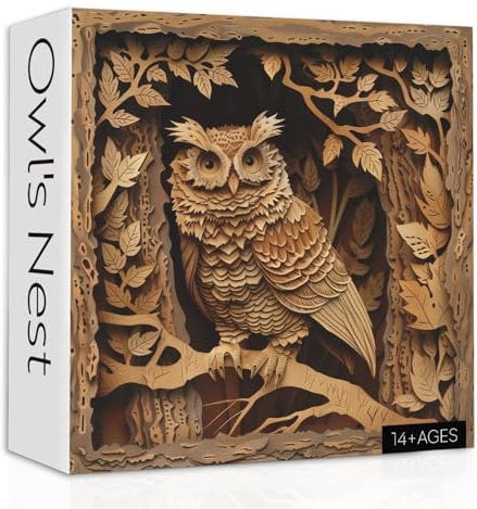 Owl Puzzles for Adults 1000 Pieces, Bird Impossible Challenging Forest Jigsaw Puzzles, Nature Jungle Owl Animal Puzzle as Wall Decor