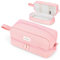 Grande Trousse à Crayons 2 Compartiments, Fourniture Scolaire Kit de Crayon à Grande Capacité, Trousse à Crayons Multifonctionnelle Fournitures Scolaires Cadeau pour étudiants (Rose)