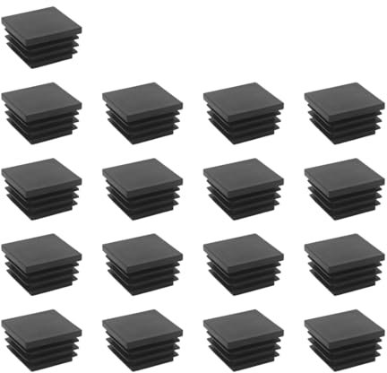 EIYVPRA 21 pcs Bouchons à lamelles 30x30 mm pour Tube carré, Bouchons carrés en Plastique PE, Bouchon Pied de Chaise, Bouchon Tube Carré pour Tubes Métalliques, Chaises, Canapés, Tables et étagères